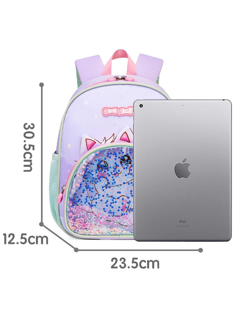 SUN EIGHT Premium Kids Backpack Water Resistant Light Weight Multifunctional Preschool Toddler Bag for Girls and Boys, SE22179, Purple - Image 5